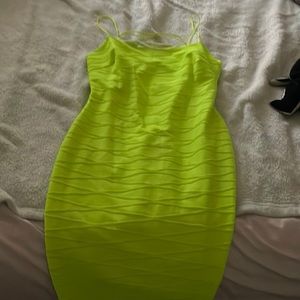 Neon green fashion nova dress